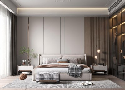 现代卧室3D模型下载